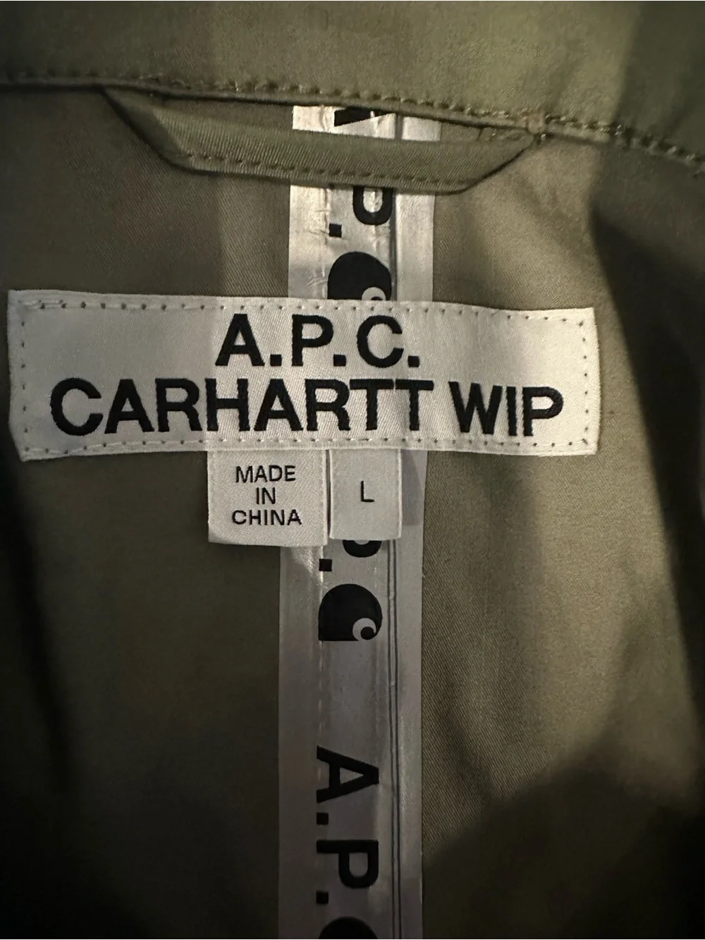 A.P.C. X Carhartt WIP Olive Green Water Resistant Chore Jacket